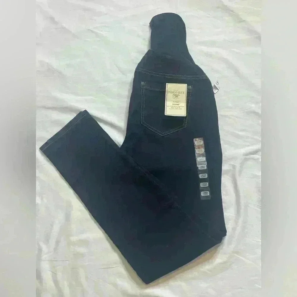 Indigo Blue Maternity Skinny Jeans Size Large Long Blue Denim